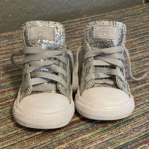 Converse All Star Toddler Girls Size 7 Glitter Chucks